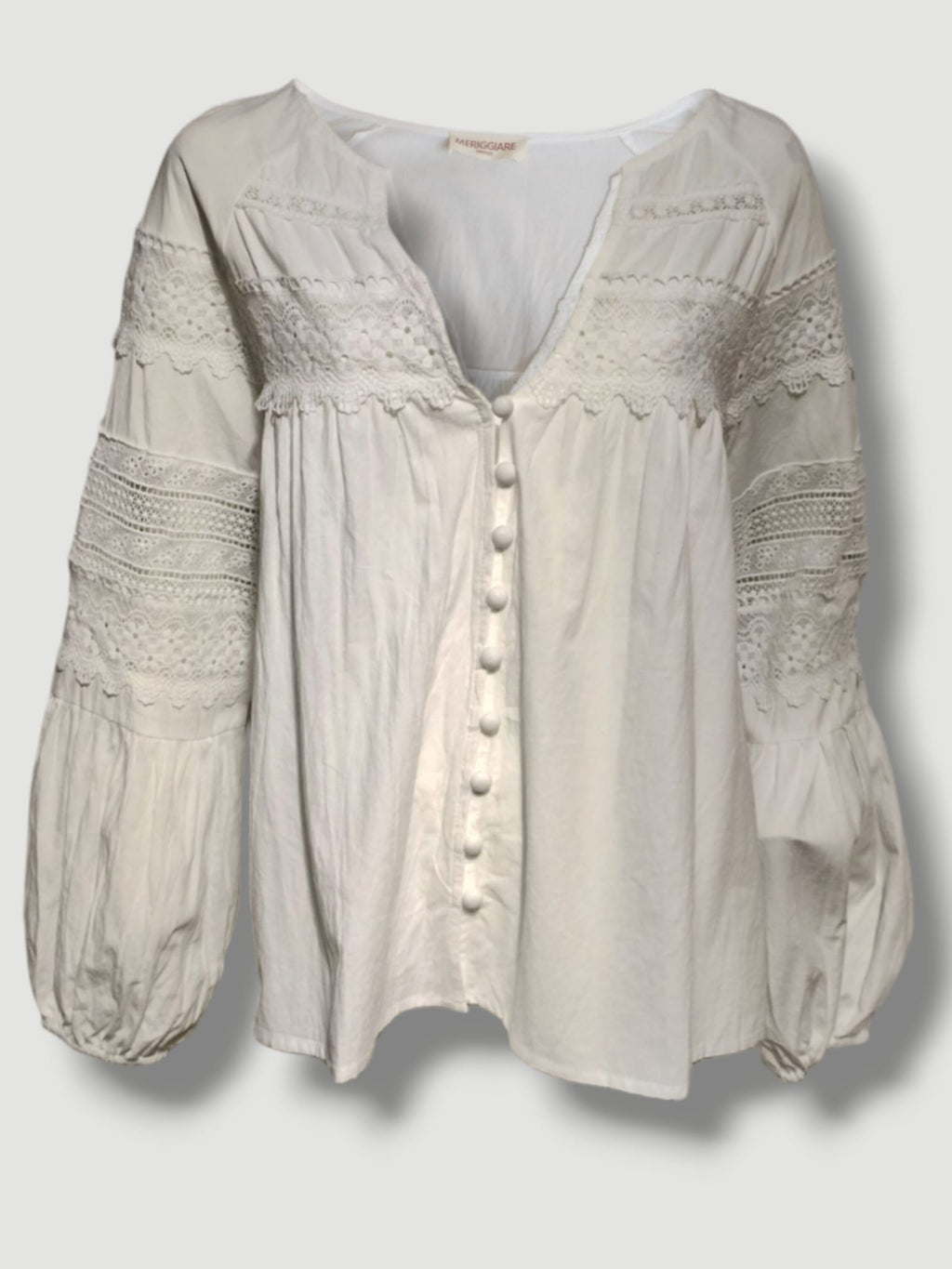 Blusa OSAKA romántica blanco con jaretas