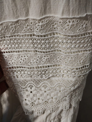 Blusa OSAKA romántica blanco con jaretas
