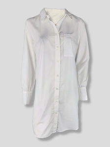 Camisa MÉRIDA larga lisa blanca