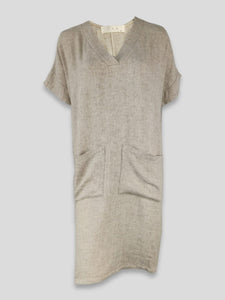 Vestido BOSSA manga corta bolsillos gris