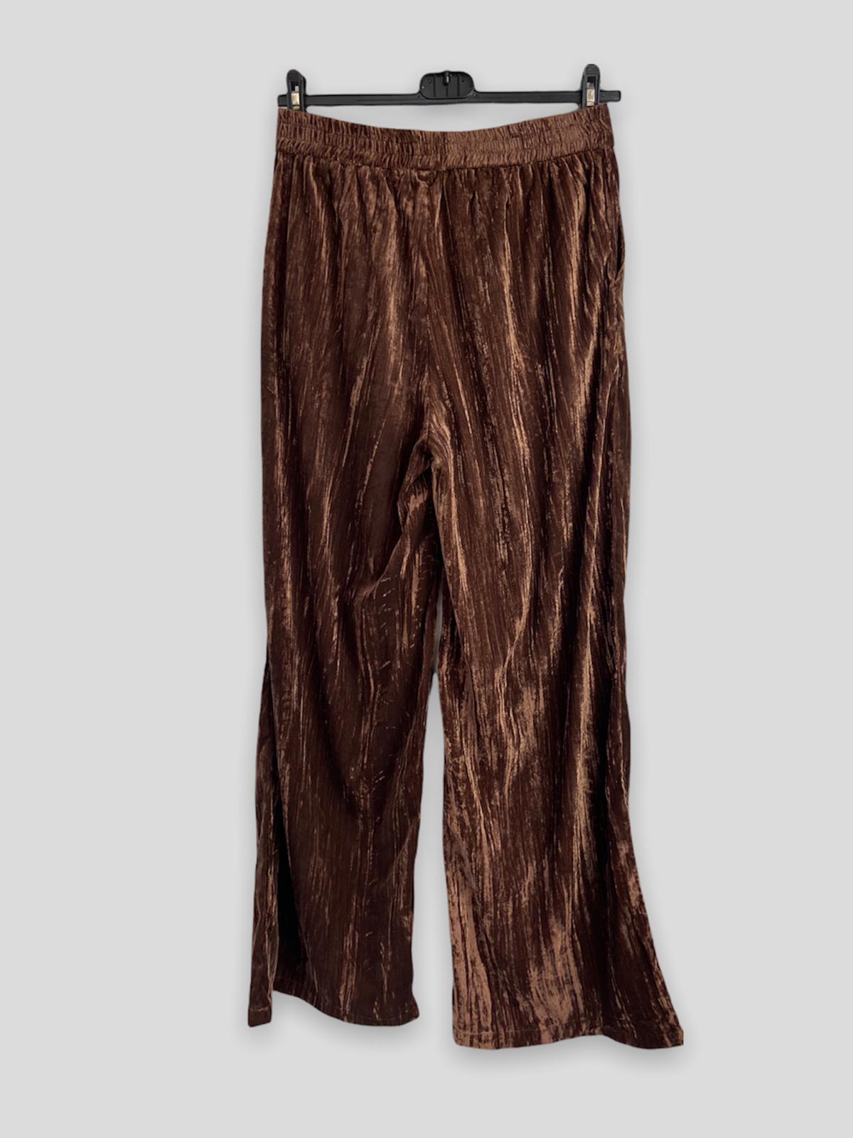 Pantalón LEXI marrón de terciopelo