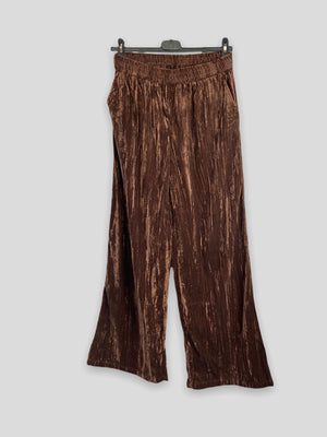 Pantalón LEXI marrón de terciopelo