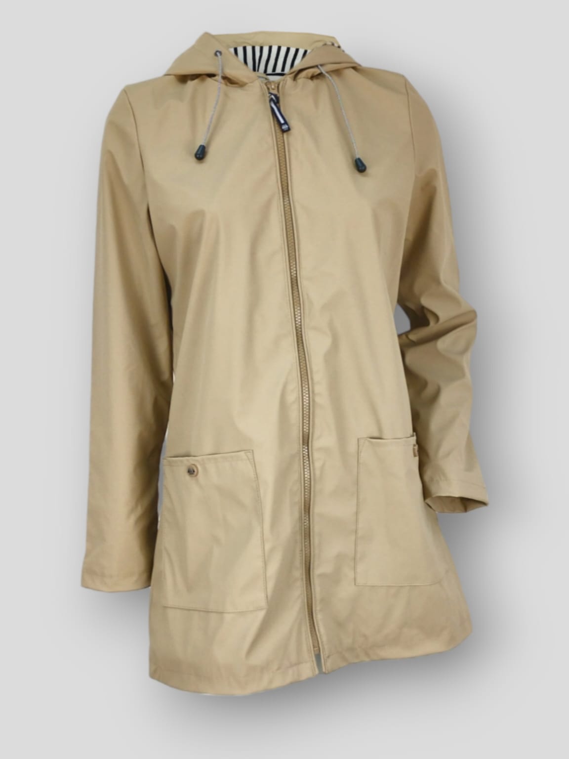 Parka LAURELLA liso capucha camel