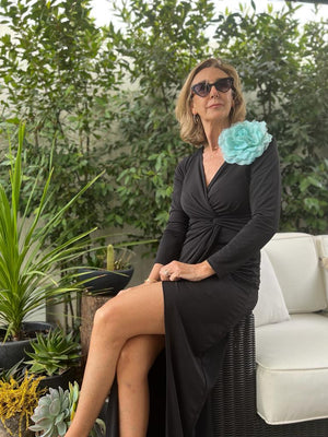 Vestido MARCELA cruzado en negro